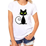 Girls Plus Size Cute Cat Print Tees Shirt