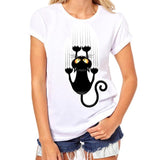 Girls Plus Size Cute Cat Print Tees Shirt