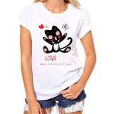 Girls Plus Size Cute Cat Print Tees Shirt