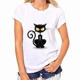 Girls Plus Size Cute Cat Print Tees Shirt