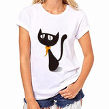 Girls Plus Size Cute Cat Print Tees Shirt